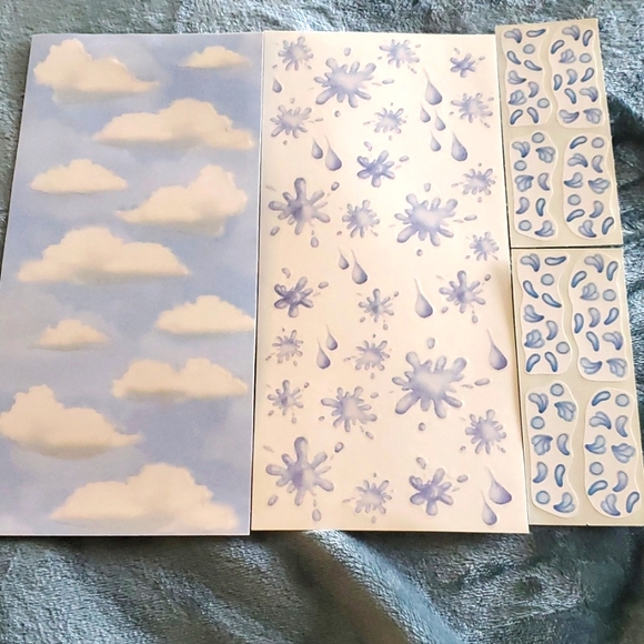 4/$12 Clouds & Raindrop Stickers for Scrapbooking Creative Memories - Picture 1 of 5